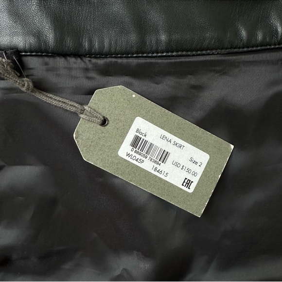 All Saints Lena Faux Leather Mini Front Zip Black Moto Skirt Size 2 NWT Defects - Picture 14 of 15